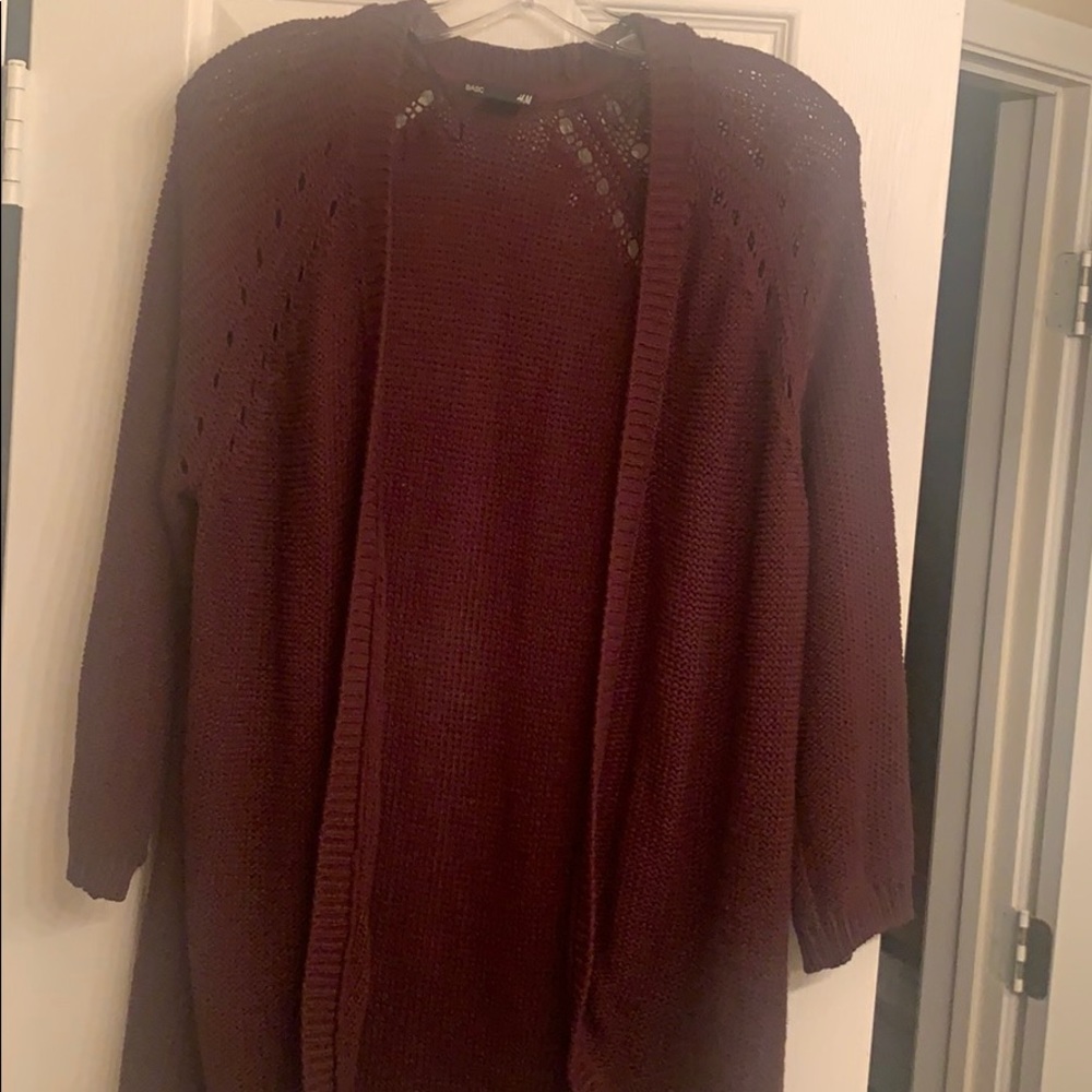 Plum, 3/4 knit cardigan